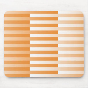 Orange White Striped Pattern Mouse Mat