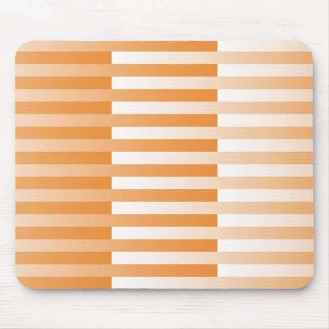 Orange White Striped Pattern Mouse Mat (Front)