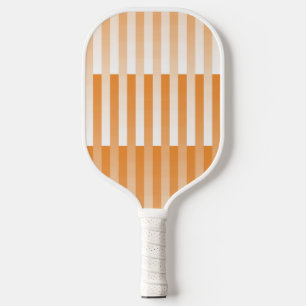 Orange White Striped Pattern Pickleball Paddle