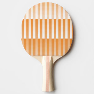 Orange White Striped Pattern Ping Pong Paddle