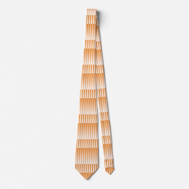 Orange White Striped Pattern Tie (Front)