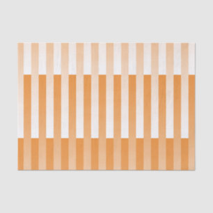 Orange White Striped Pattern Tissue Paper