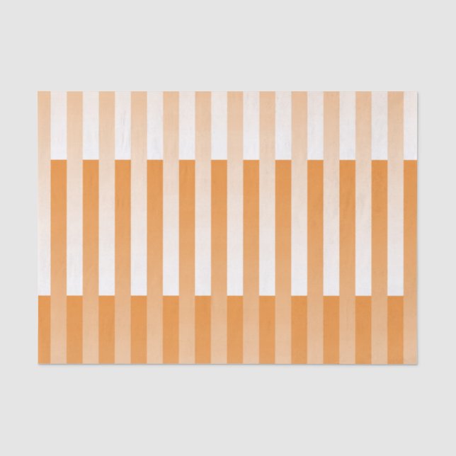 Orange White Striped Pattern Tissue Paper (Front)