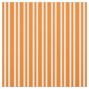 Orange White Stripes Pattern Fabric
