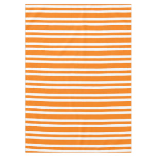 Orange White Stripes Pattern Tablecloth