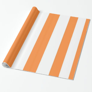 Orange white stripped simple modern wrapping paper