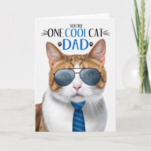 Orange White Tabby Cat Father's Day One Cool Cat Holiday Card