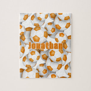 orange white team colours kids soccer jigsaw puzzle