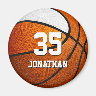 orange white team colours realistic basketball magnet