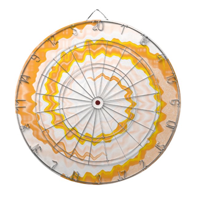 Orange white tie dye colours swirl cool rad dartboard (Front)