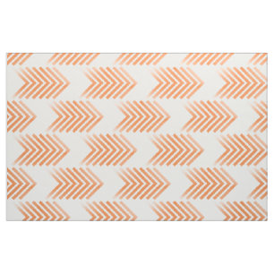 Orange White Tribal Arrow Pattern Fabric