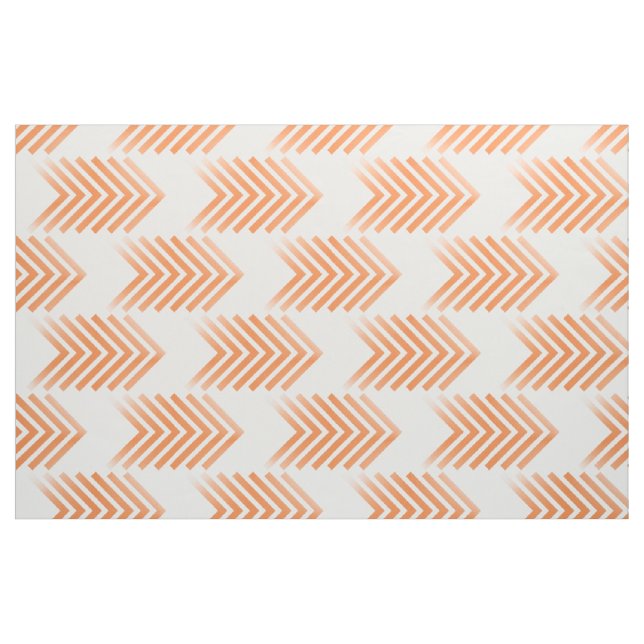 Orange White Tribal Arrow Pattern Fabric (Fat Quarter)