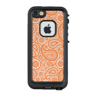 Orange & White Vintage Paisley