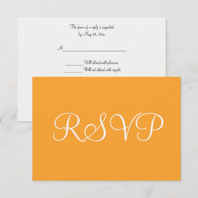 Orange White Wedding RSVP (Front/Back)