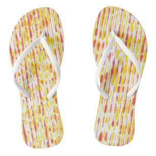 Orange White Yellow Rain Stripes Trendy Flip Flops