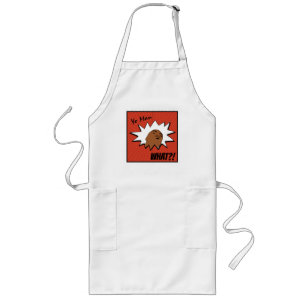 orange white Yo Man What You Want Mug Shot Comics Long Apron