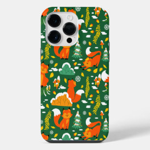 Orange Wild Autumn Winter Forest Fox iPhone 14 Pro Max Case