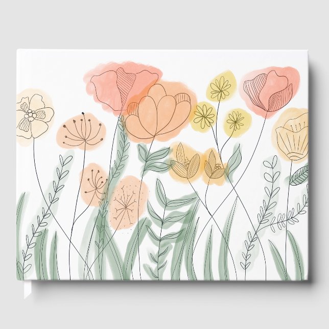 Orange Wildflowers Guest Book (Front)