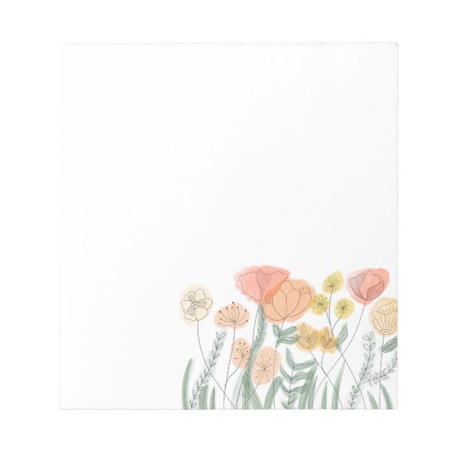 Orange Wildflowers Notepad (Front)