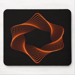 Orange Wire Frame Torus Oject Mouse Mat