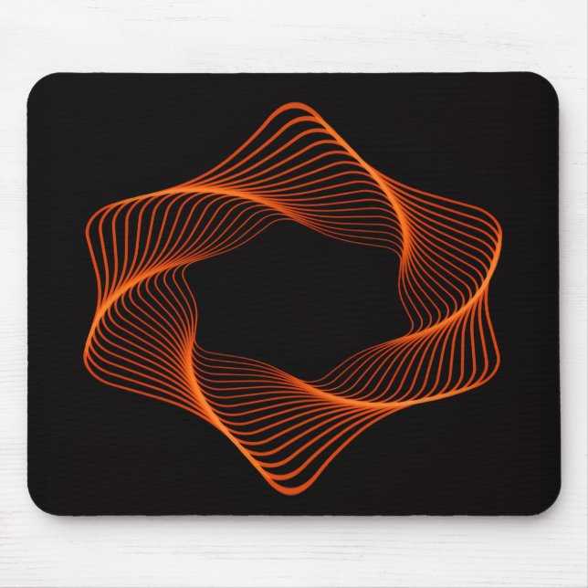 Orange Wire Frame Torus Oject Mouse Mat (Front)