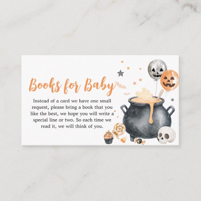 Orange Witch Ghost Little Boo Baby Books for Baby Enclosure Card (Front)