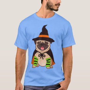 Orange Witch Pug Cute Dog Halloween Costume Pugowe T-Shirt
