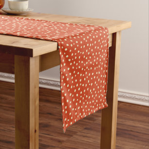 Orange With Beige Dots Medium Table Runner