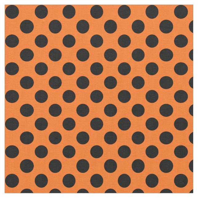 Orange with Black Polka Dot Fabric (Close Up)