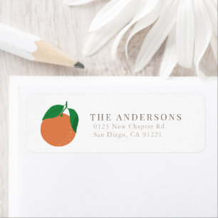 Orange with Leaves Classic Return Address