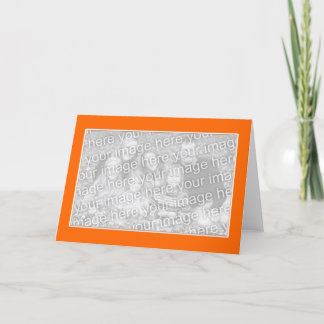 Orange with White Border Photo Card