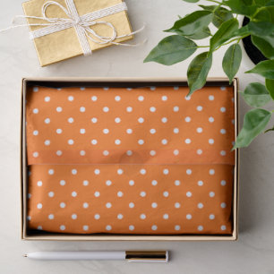 Orange With White Polka Dots Tissue Paper