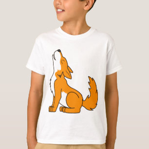 Orange Wolf Pup Howling T-Shirt