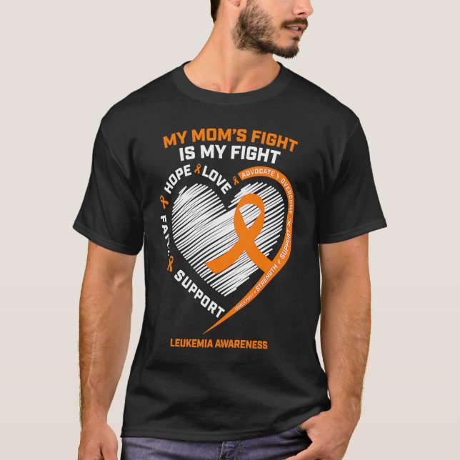 Orange Women Men  Leukemia Awareness  Mom Leukemia T-Shirt (Front)