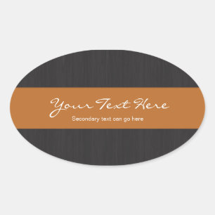 Orange & Woodgrain Customisable Stickers