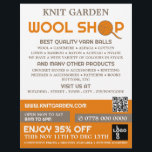 Orange Wool Shop Logo, Knitting Store, Yarn Store Flyer<br><div class="desc">Orange Wool Shop Logo,  Knitting Store,  Yarn Store Advertising Flyer by The Business Card Store.</div>