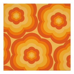 Orange Y2K Bold Wildflower Vibrant Spring Art Poster