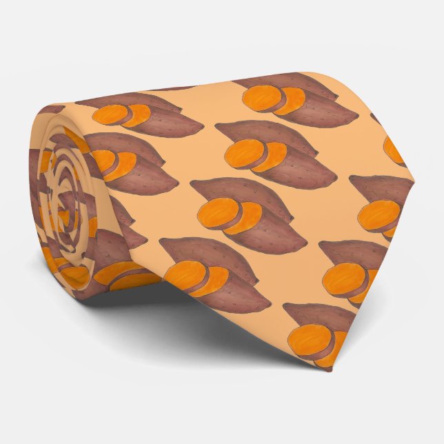 Orange Yam Baked Sweet Potato Potatoes Foodie Tie (Rolled)