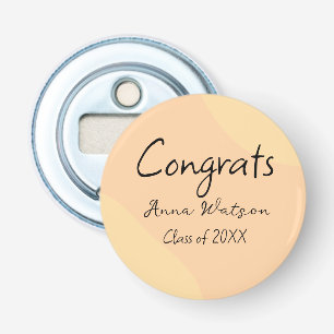 Orange yellow abstract graduate congrats add name bottle opener