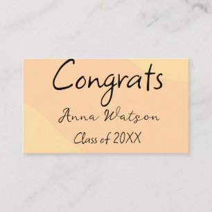 Orange yellow abstract graduate congrats add name business card
