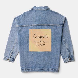 Orange yellow abstract graduate congrats add name denim jacket