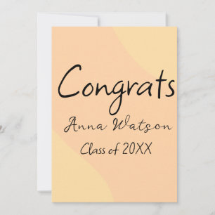 Orange yellow abstract graduate congrats add name invitation