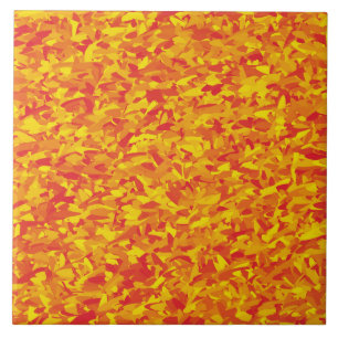 Orange Yellow Abstract Pattern Tile