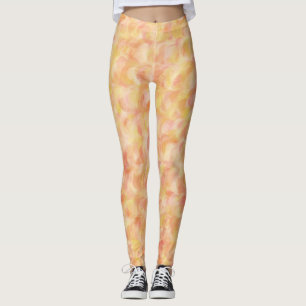 Orange Yellow Abstract Seamless Pattern Leggings