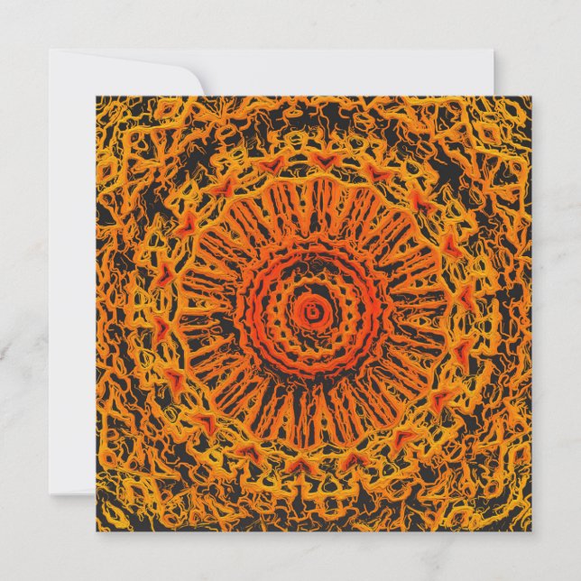 Orange, Yellow and Black Abstract Invitation (Front)