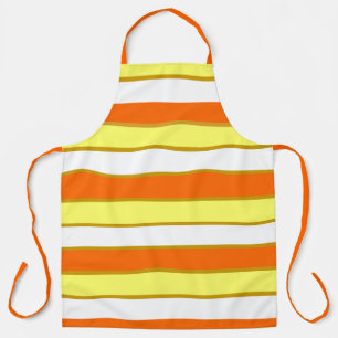 Orange, Yellow and White Stripes Apron