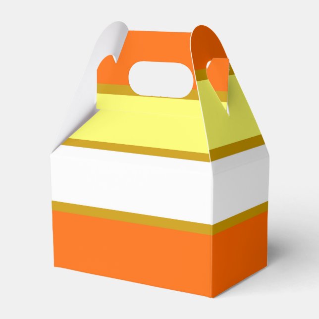 Orange, Yellow and White Stripes Favour Box (Front Side)