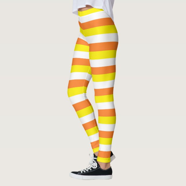 Orange, Yellow and White Stripes Leggings (Left)