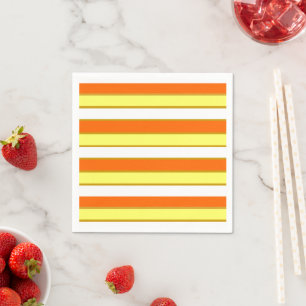 Orange, Yellow and White Stripes Napkin