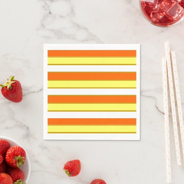 Orange, Yellow and White Stripes Napkin (Insitu)
